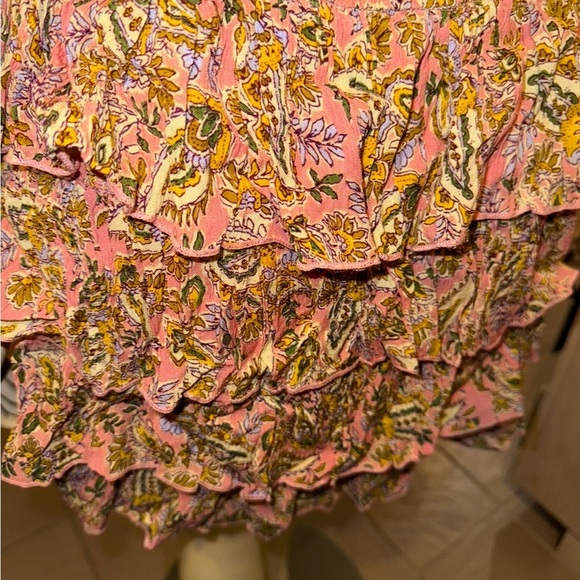 Patrons of Peace Women's Floral Ruffle Mini Dress Pink multi  Size L - Picture 11 of 14